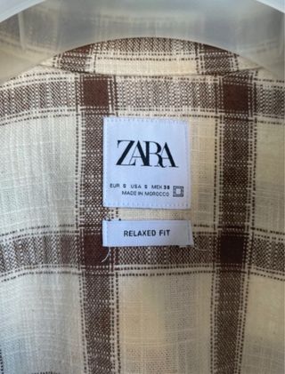 Camicia ZARA quadri beige/marrone
