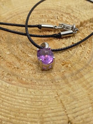 Colgante Amatista Ovalada Plata