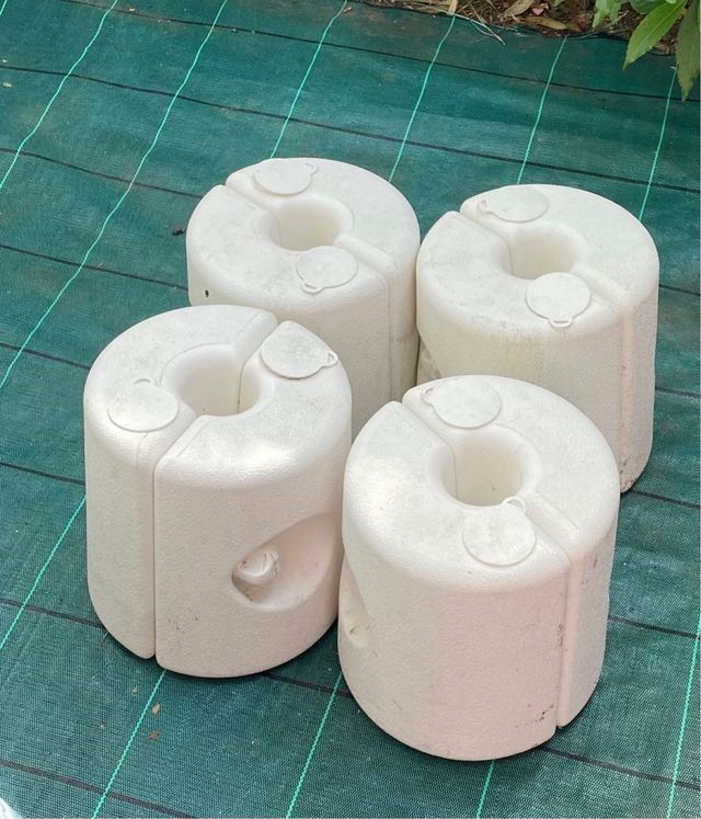 Set 4 Basi per Gazebo in Plastica Bianche