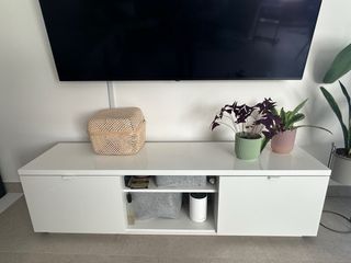 Mueble TV BYAS Blanco Alto Brillo