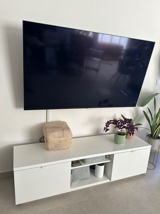 Mueble TV BYAS Blanco Alto Brillo