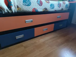 Cama nido con cajones y colchón