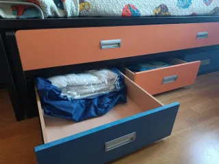 Cama nido con cajones y colchón