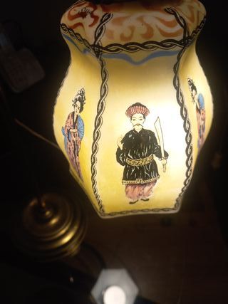 Lámpara Vintage Cristal y Metal Dorado