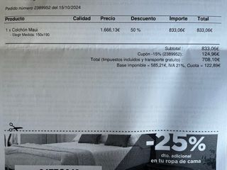 Colchón Maui y Base Tapizada 150x190