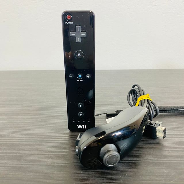 Wii Mote Controller con Nunchuck Nero - TESTATO