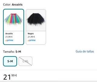 Falda Tutú Tul Colores Talla L-XL