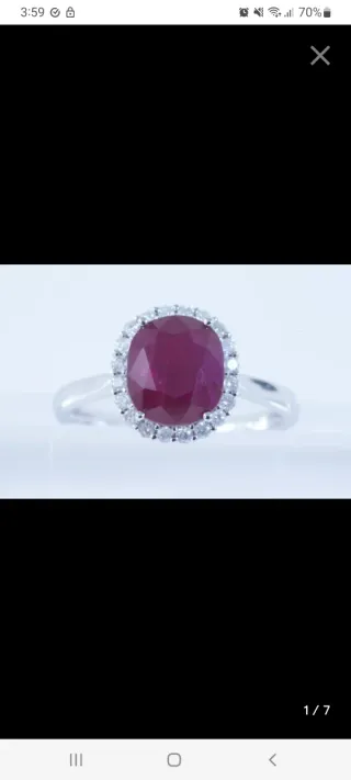 Anillo de rubí y brillantes OFERTA NAVIDAD