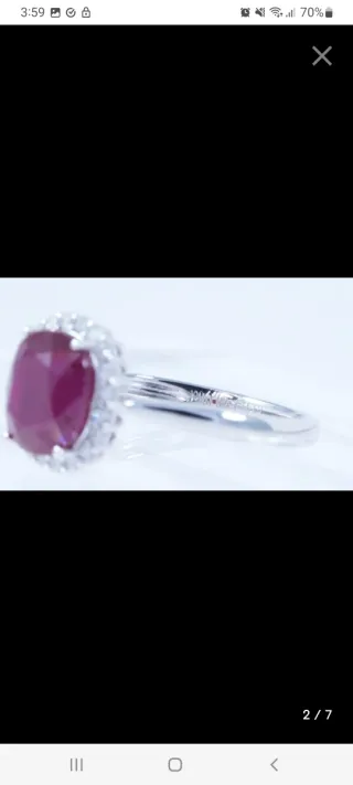 Anillo de rubí y brillantes OFERTA NAVIDAD