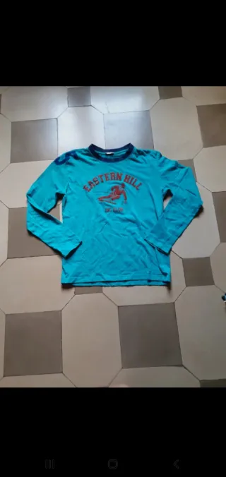 Camiseta manga larga niño azul