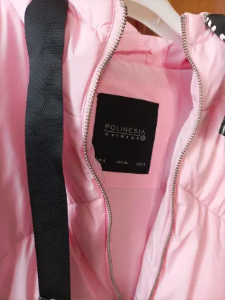 Cazadora rosa acolchada mujer