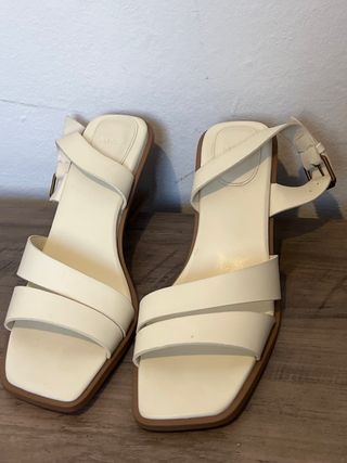 Sandalias Mango Talla 38 Blancas