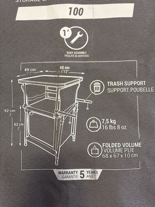 Mesa de camping plegable Decathlon