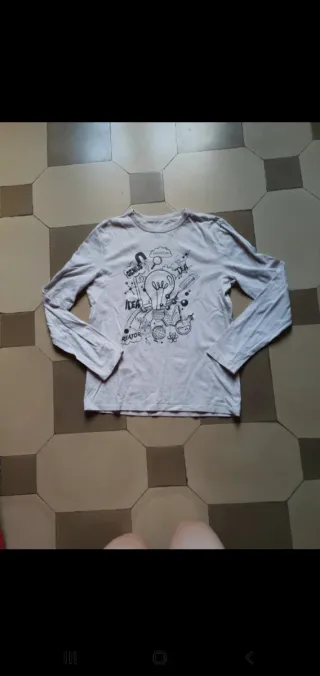 Camiseta niño manga larga estampada