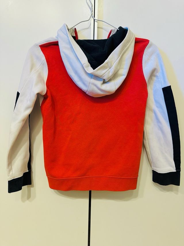 Sudadera Nike Air Niño Naranja y Blanca