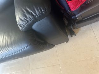 Sofá modular de piel negro