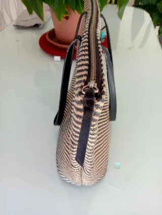 Bolso tote mujer beige y negro