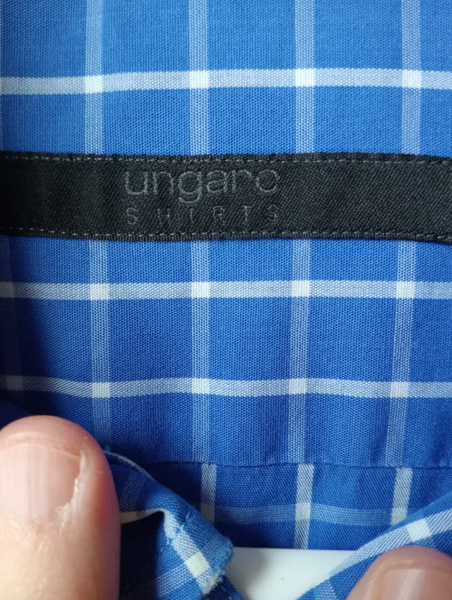 Camisa Ungaro XL hombre Cuadros Azul