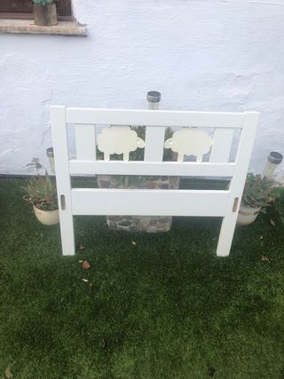 Cabecero infantil madera blanco ovejas