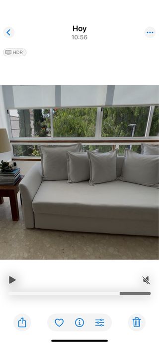 Sofá Cama 3 Plazas Beige/Blanco