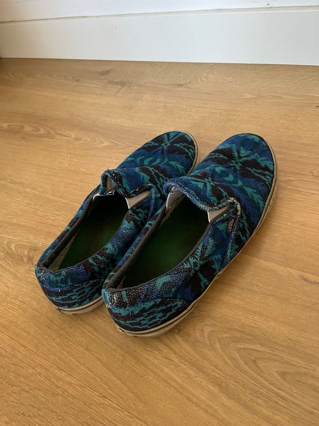 Vans Slip-On Azules Geométricas