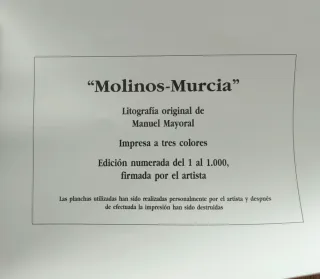 Litografía Original Manuel Mayoral Molinos-Murcia