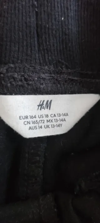 Pantalones Jogger H&M Negro. 13-14años(164cm)