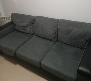 Sofá 3 plazas gris, buen estado.