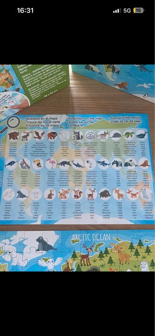 Puzzle Educa Mapa Mundo Animales Infantil