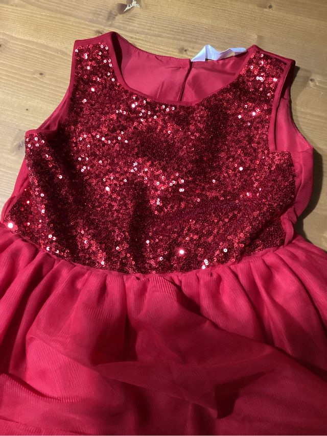 Abito elegante rosso 7/8 anni
