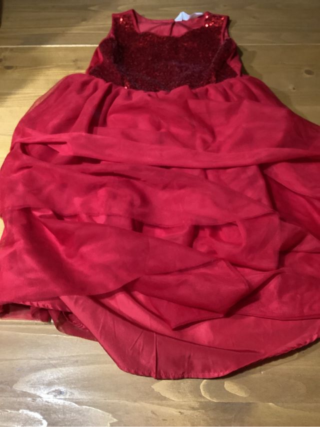 Abito elegante rosso 7/8 anni