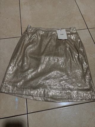 Falda dorada lentejuelas fiesta