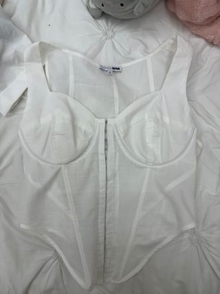 Fashion Nova Corsé Blanco Talla M