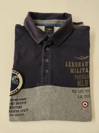 Polo Aeronautica Militare Talla L Azul/Gris