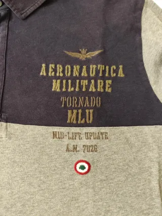 Polo Aeronautica Militare Talla L Azul/Gris