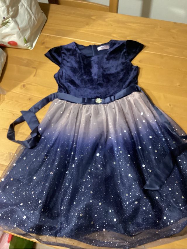 Abito elegante blu sfumato 11-12 anni