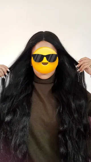 Parrucca sintetica lunga resistente al calore