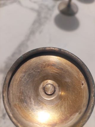 Juego de 4 copas de metal plateadas