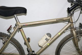 Bicicleta de montaña color dorado