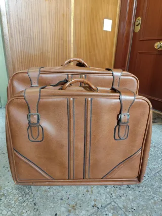 Maletas de piel vintage marrones