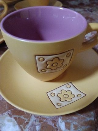 Juego de café 6 tazas multicolor