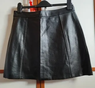 Falda mini polipiel cremallera