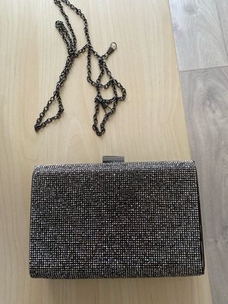 Bolso de mano clutch plateado
