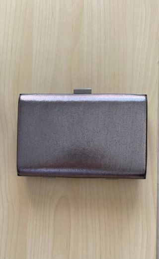 Bolso de mano clutch plateado