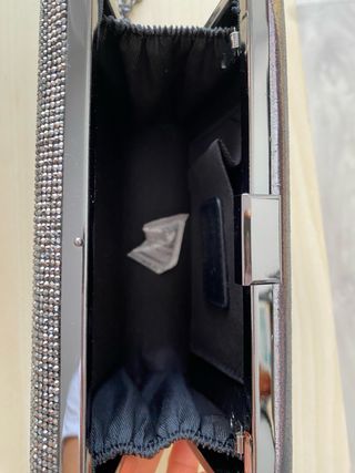 Bolso de mano clutch plateado