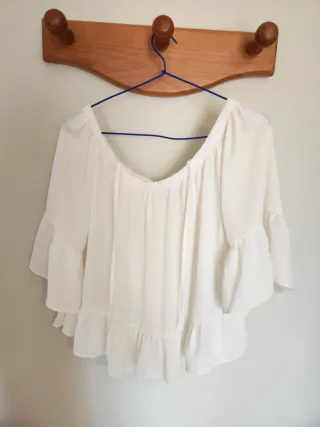 Blusa blanca manga acampanada