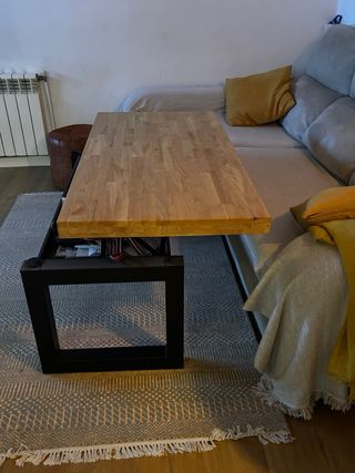 Mesa de centro elevable madera y metal