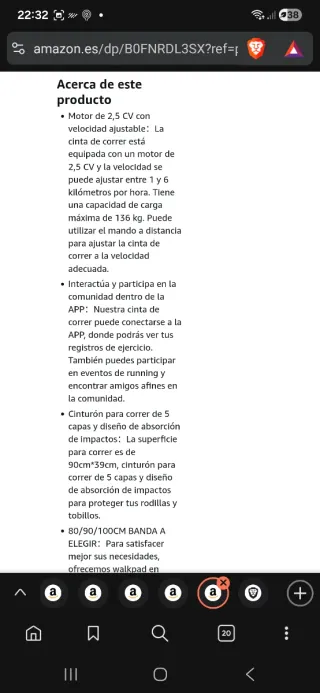 Cinta de correr/andar de escritorio NUEVA