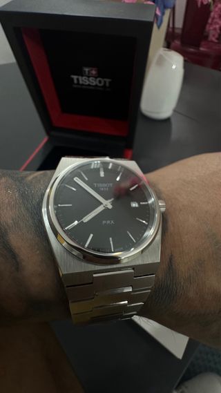 Tissot PRX Reloj Original Negro/Plateado