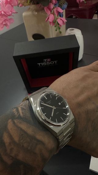 Tissot PRX Reloj Original Negro/Plateado